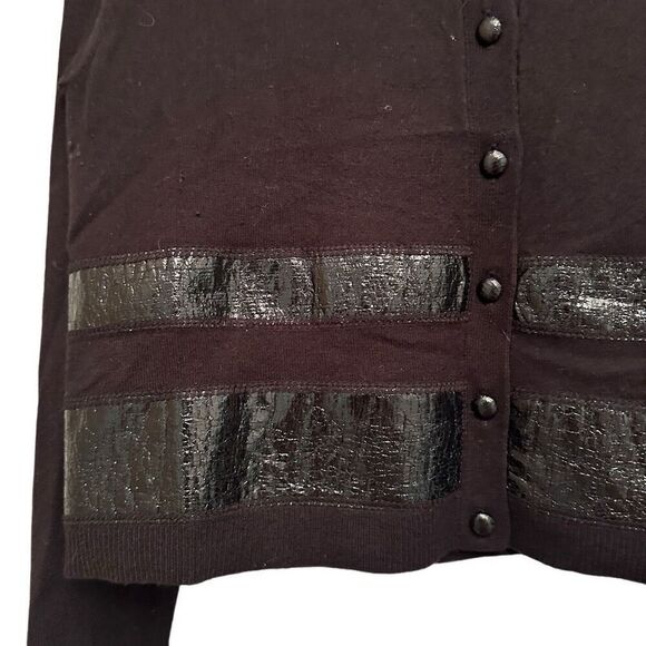 Doncaster black cardigan with patent leather accents - Picture 4 of 10